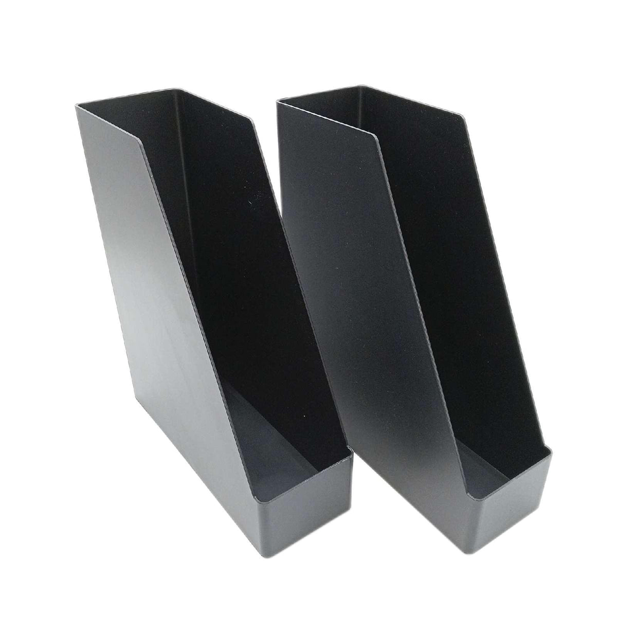 Amazon Basics Plastik Organizer Zeitschriftenhalter Schwarz 2 Stück