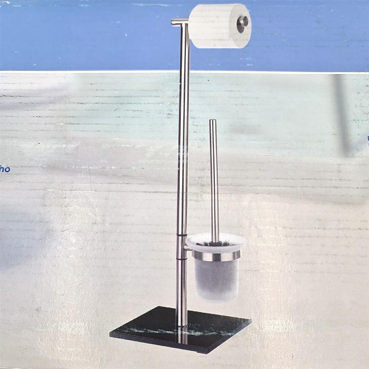 Wenko Stand WC Garnitur Lima Toilettenpapier Halter und Toilettenbürste Ständer