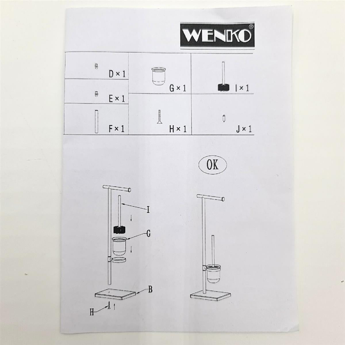 Wenko Stand WC Garnitur Lima Toilettenpapier Halter und Toilettenbürste Ständer