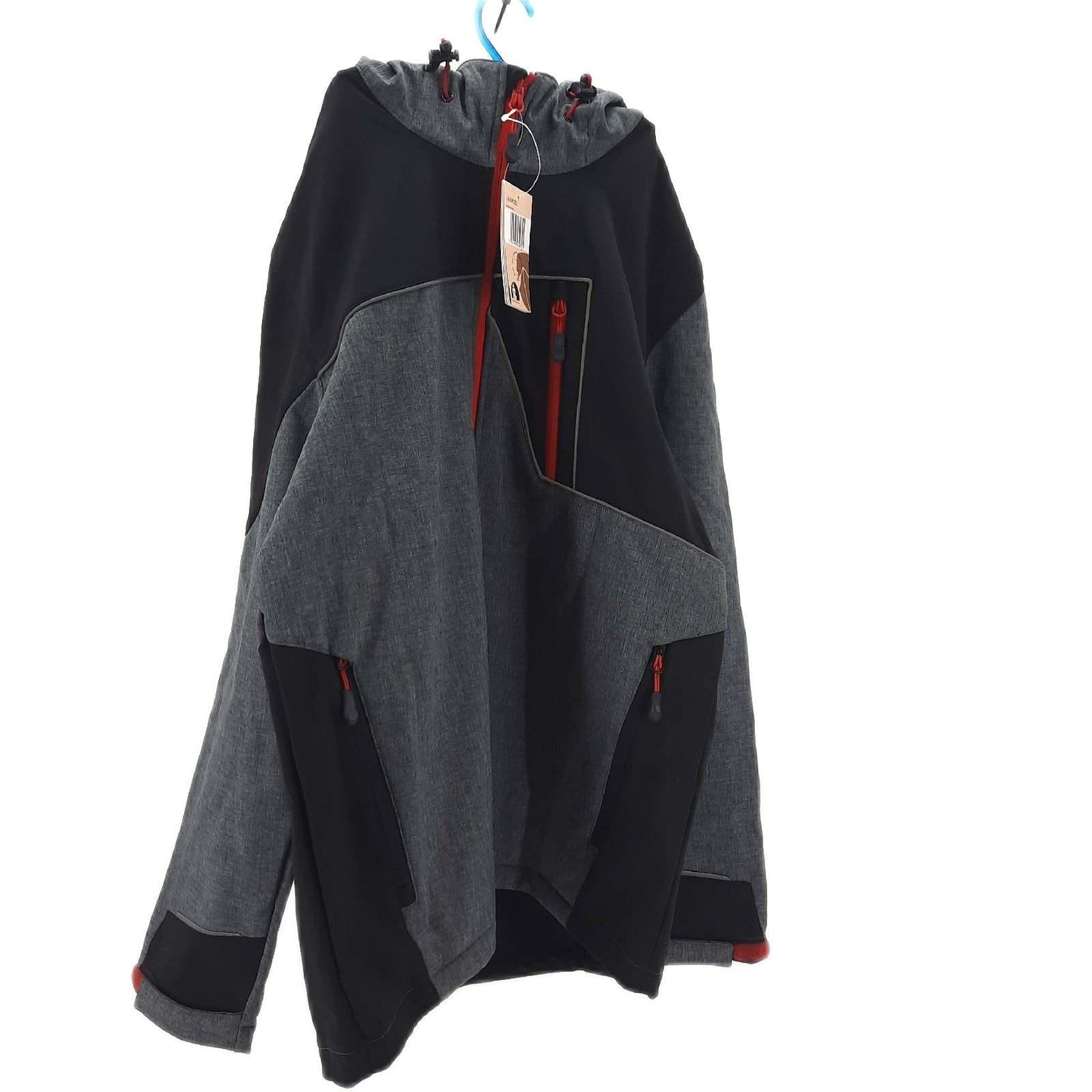 Leber&Hollman RAWPOL Herren-Schutzjacke mit Kapuze Softshell und TPU-Membran Regendicht Winddicht Reflektierend Reißverschluss Arbeitskleidung Grau und Schwarz L