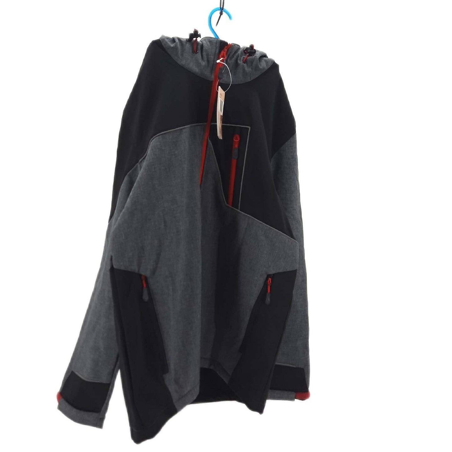 Leber&Hollman RAWPOL Herren-Schutzjacke mit Kapuze Softshell und TPU-Membran Regendicht Winddicht Reflektierend Reißverschluss Arbeitskleidung Grau und Schwarz L