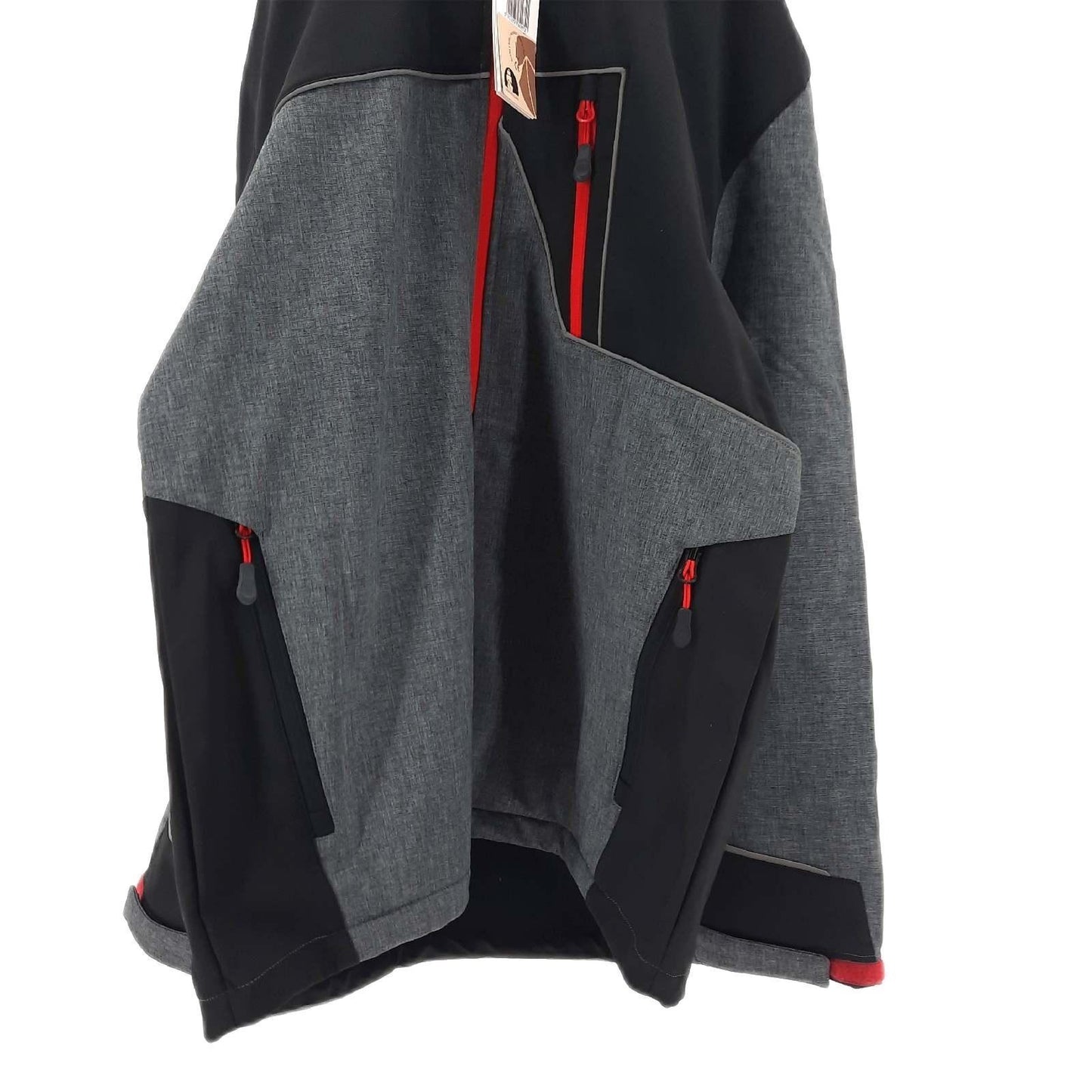 Leber&Hollman RAWPOL Herren-Schutzjacke mit Kapuze Softshell und TPU-Membran Regendicht Winddicht Reflektierend Reißverschluss Arbeitskleidung Grau und Schwarz L