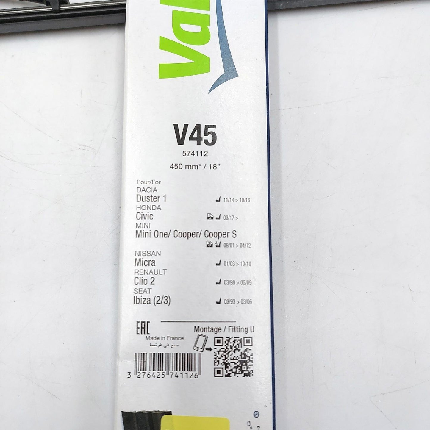 Valeo Wischerblatt Autoersatzteile Silencio V45 vorne 450 mm Scheibenw