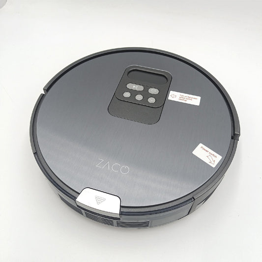 ZACO V80 Saugroboter mit Wischfunktion, intelligente Navigation, automatischer Staubsauger Roboter, 2in1 Wischen oder Staubsaugen, für Hartböden, Fallschutz, mit Ladestation, ideal für Tierhaare, Grau