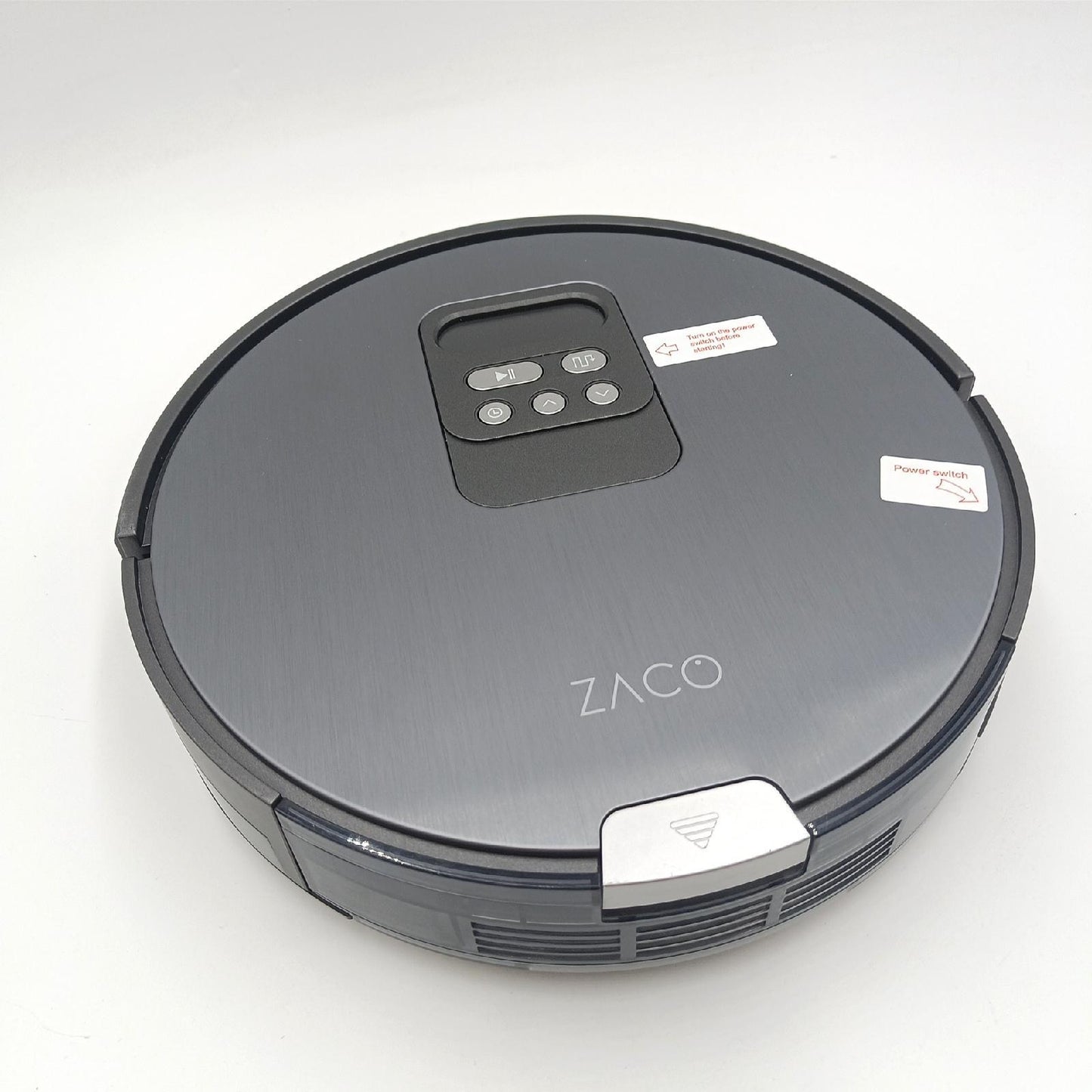 ZACO V80 Saugroboter mit Wischfunktion, intelligente Navigation, automatischer Staubsauger Roboter, 2in1 Wischen oder Staubsaugen, für Hartböden, Fallschutz, mit Ladestation, ideal für Tierhaare, Grau