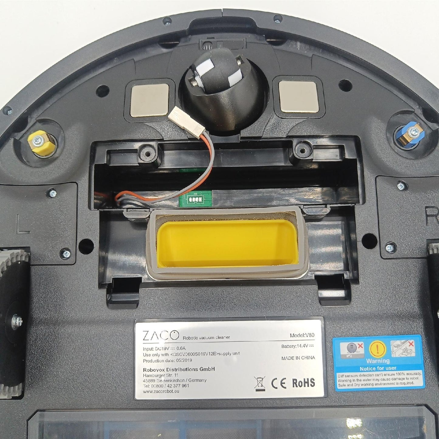 ZACO V80 Saugroboter mit Wischfunktion, intelligente Navigation, automatischer Staubsauger Roboter, 2in1 Wischen oder Staubsaugen, für Hartböden, Fallschutz, mit Ladestation, ideal für Tierhaare, Grau