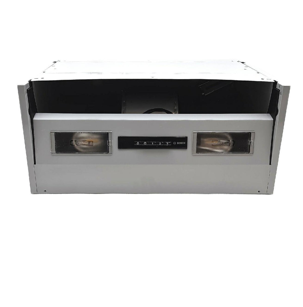Bosch DEM66AC00 Serie 2 Zwischenbauhaube  60 cm breit  Um- & Abluft  LED-Beleuchtung gleichmäßige Ausleuchtung  Drucktastenschalter  3 Leistungsstufen  Metallfettfilter spülmaschinengeeignet