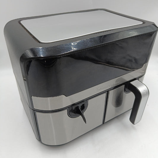 MasterPRO Rocket Duo 900  Doppelte Heißluftfritteuse  Schwarz  9L Fassungsvermögen und 2100W Leistung  LED-Touchscreen und antihaftbeschichteter Korb  Fritteuse  11 Funktionen in 1
