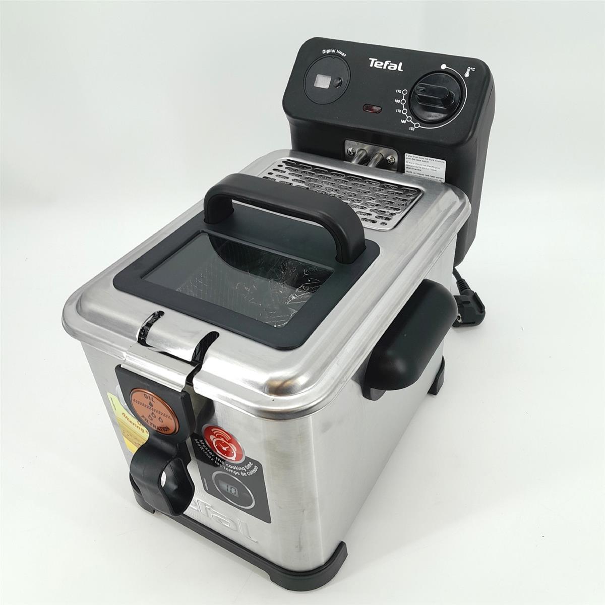 Tefal Filtra Pro Friteuse 4 Liter Edelstahl 2400 Watt Timer Thermostat Kalte Zone Fenster