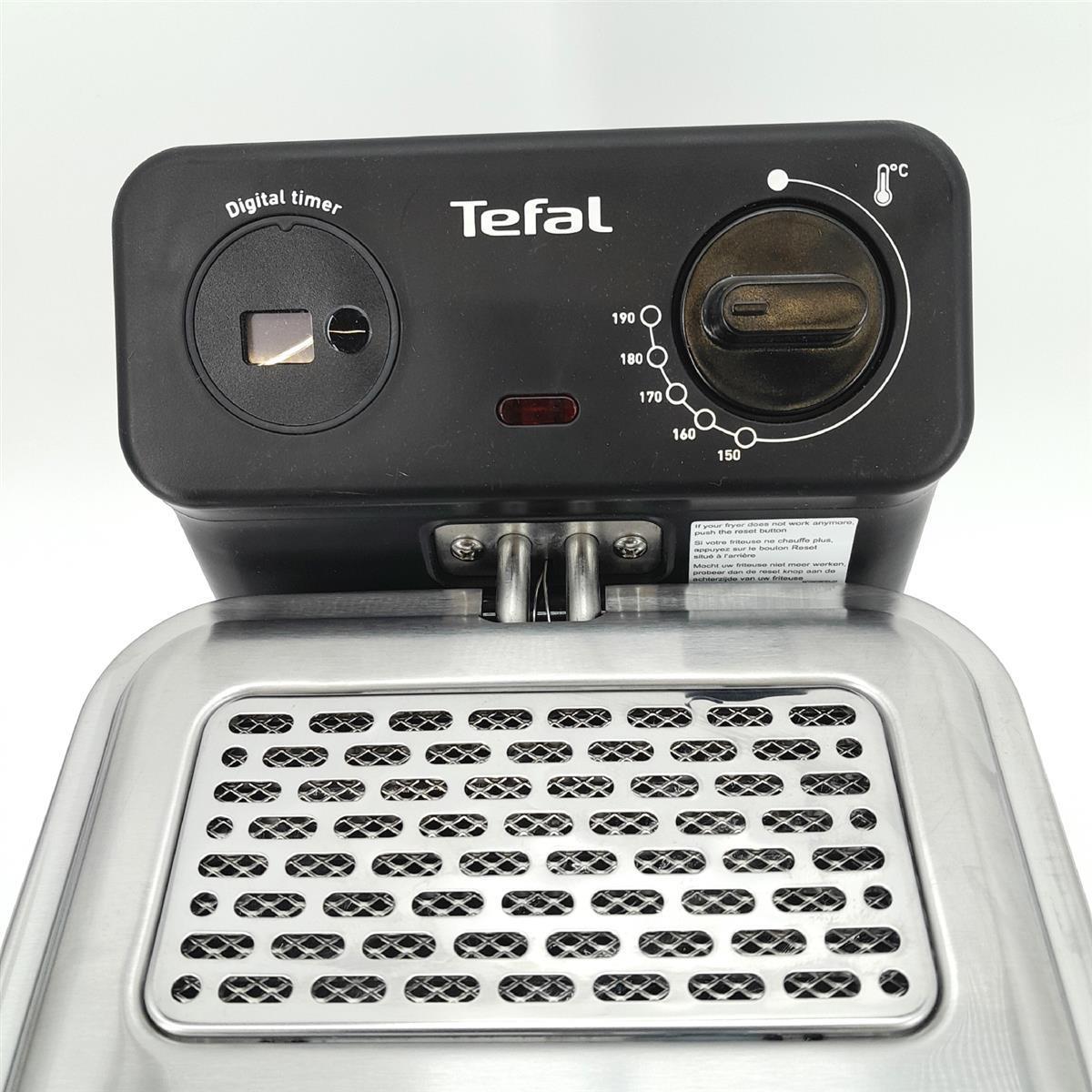 Tefal Filtra Pro Friteuse 4 Liter Edelstahl 2400 Watt Timer Thermostat Kalte Zone Fenster