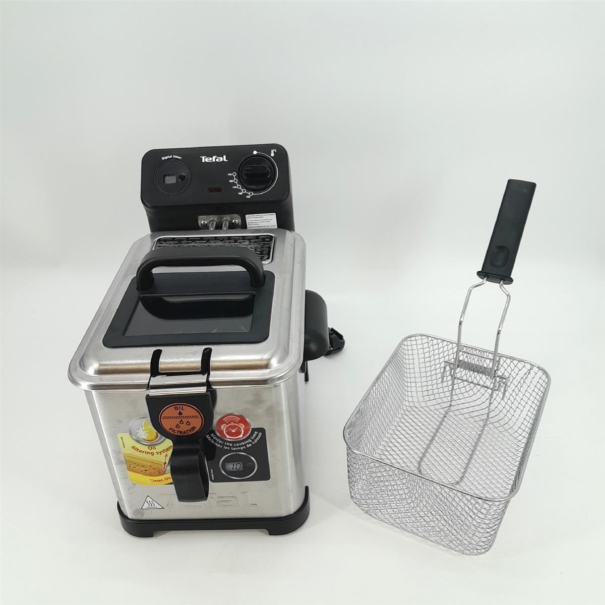 Tefal Filtra Pro Friteuse 4 Liter Edelstahl 2400 Watt Timer Thermostat Kalte Zone Fenster