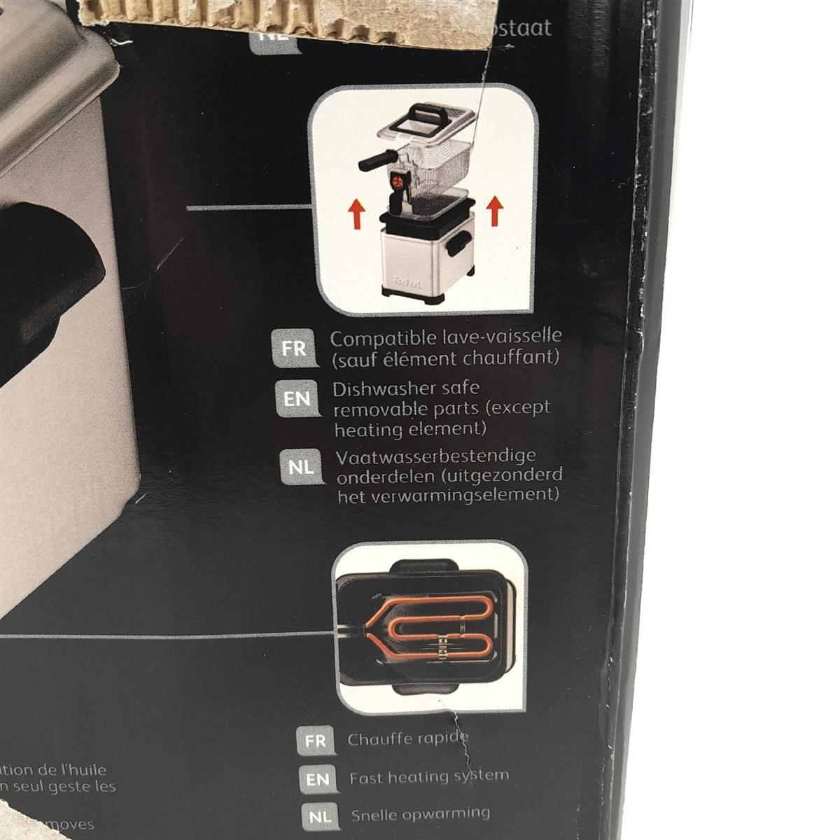 Tefal Filtra Pro Friteuse 4 Liter Edelstahl 2400 Watt Timer Thermostat Kalte Zone Fenster