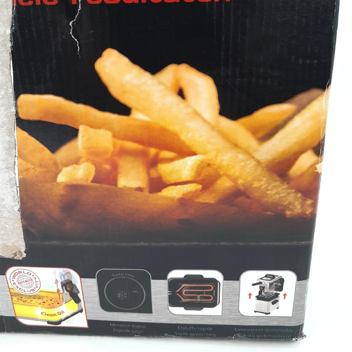 Tefal Filtra Pro Friteuse 4 Liter Edelstahl 2400 Watt Timer Thermostat Kalte Zone Fenster