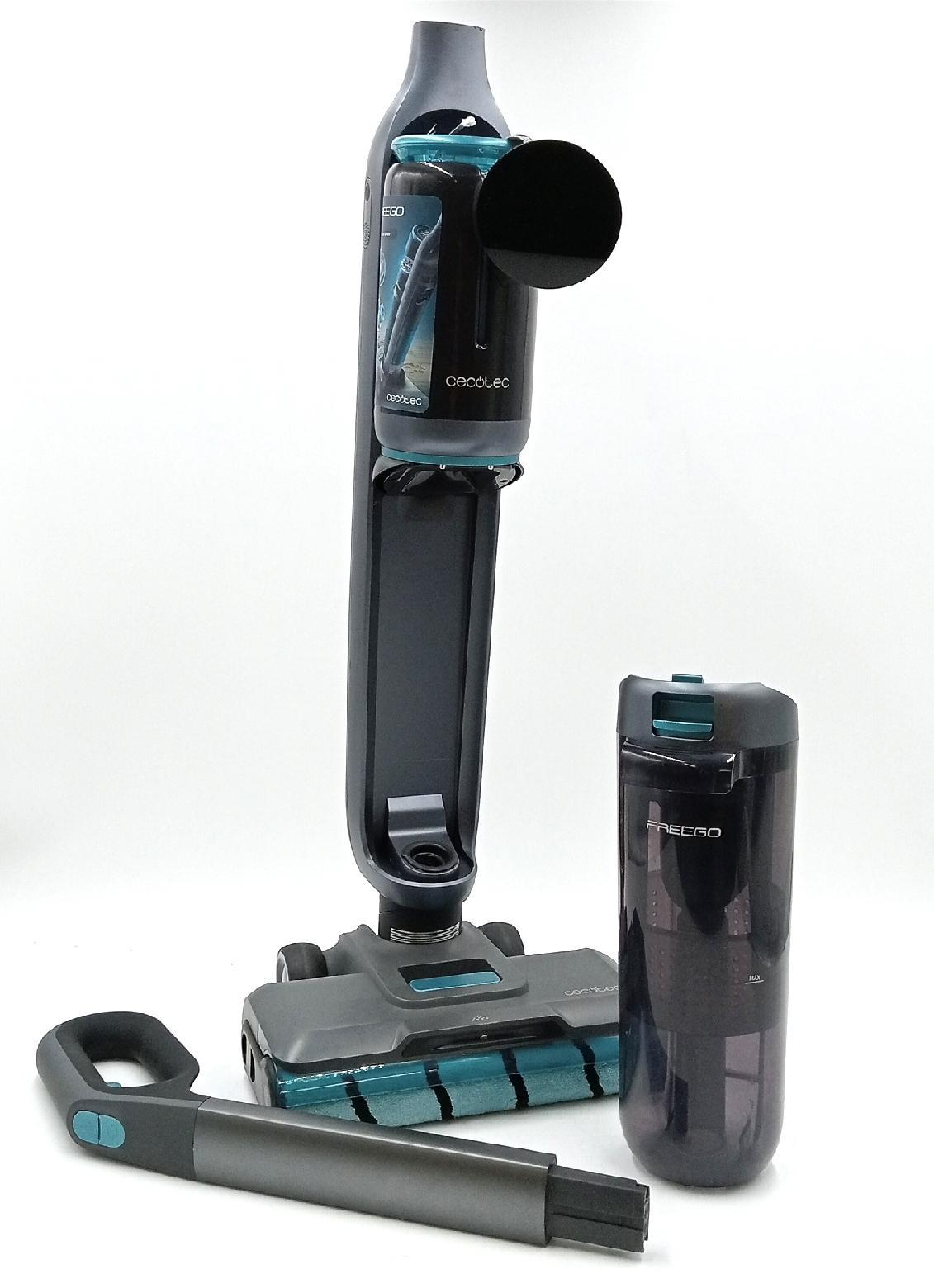 Cecotec Elektromopp FreeGo Wash&Vacuum Spray. 250 W  Schrubben und Staubsaugen gleichzeitig  Autonomie 35 Minuten  Jalisco-Nasswalze  Wasserspray  700 ml sauberer und 750 ml Schmutzwassertank  Sockel