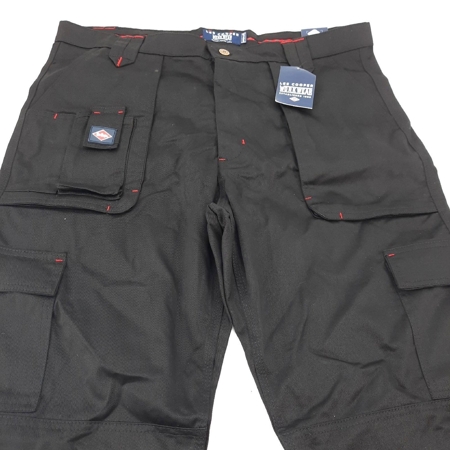 Lee Cooper Cargohose Arbeitskleidung Herren LCPNT206 Multi Taschen Strapazierfähig Schwarz