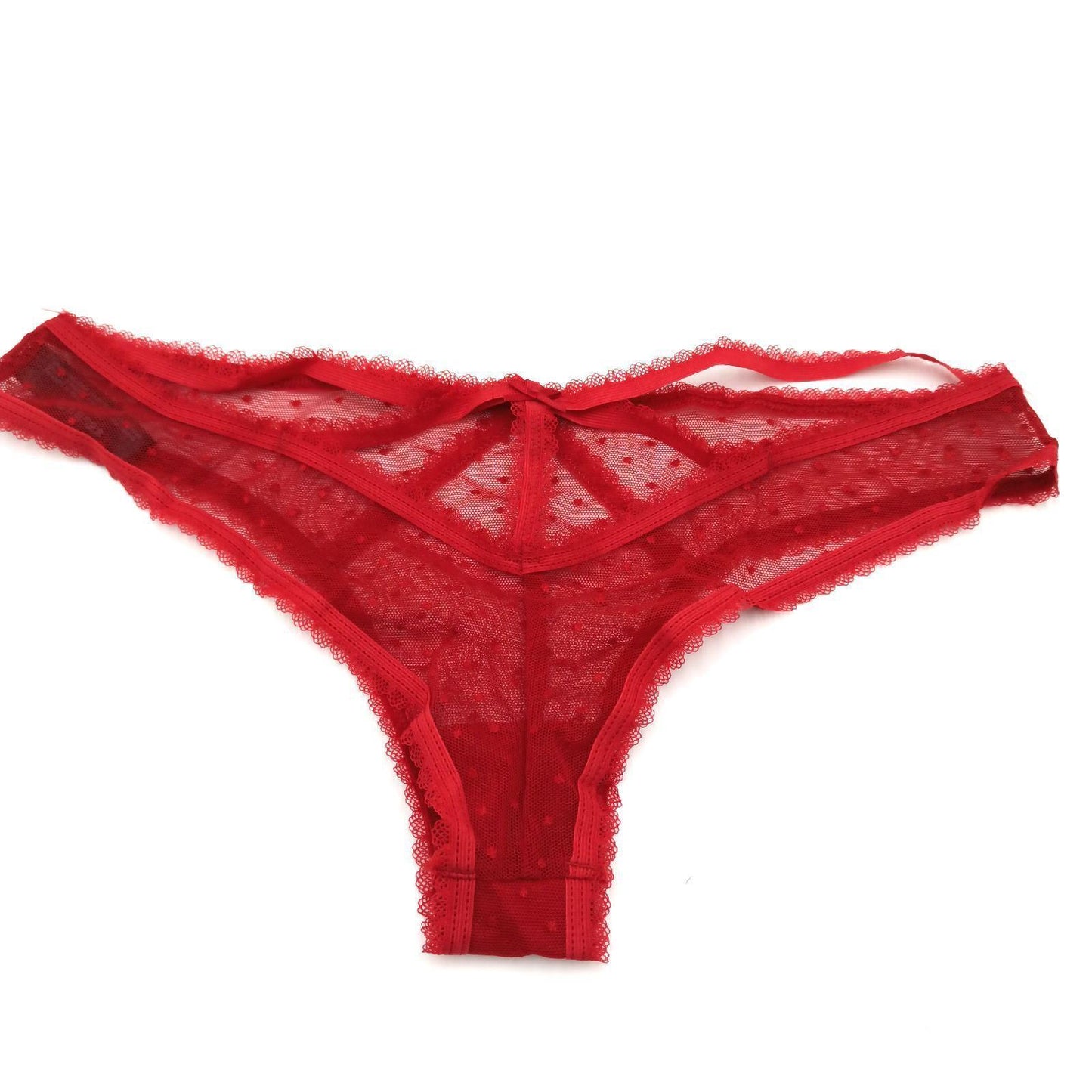 Iris Lilly Damen Unterwäsche Brazilian Netz 2er Pack Kirschrot 38 sexy