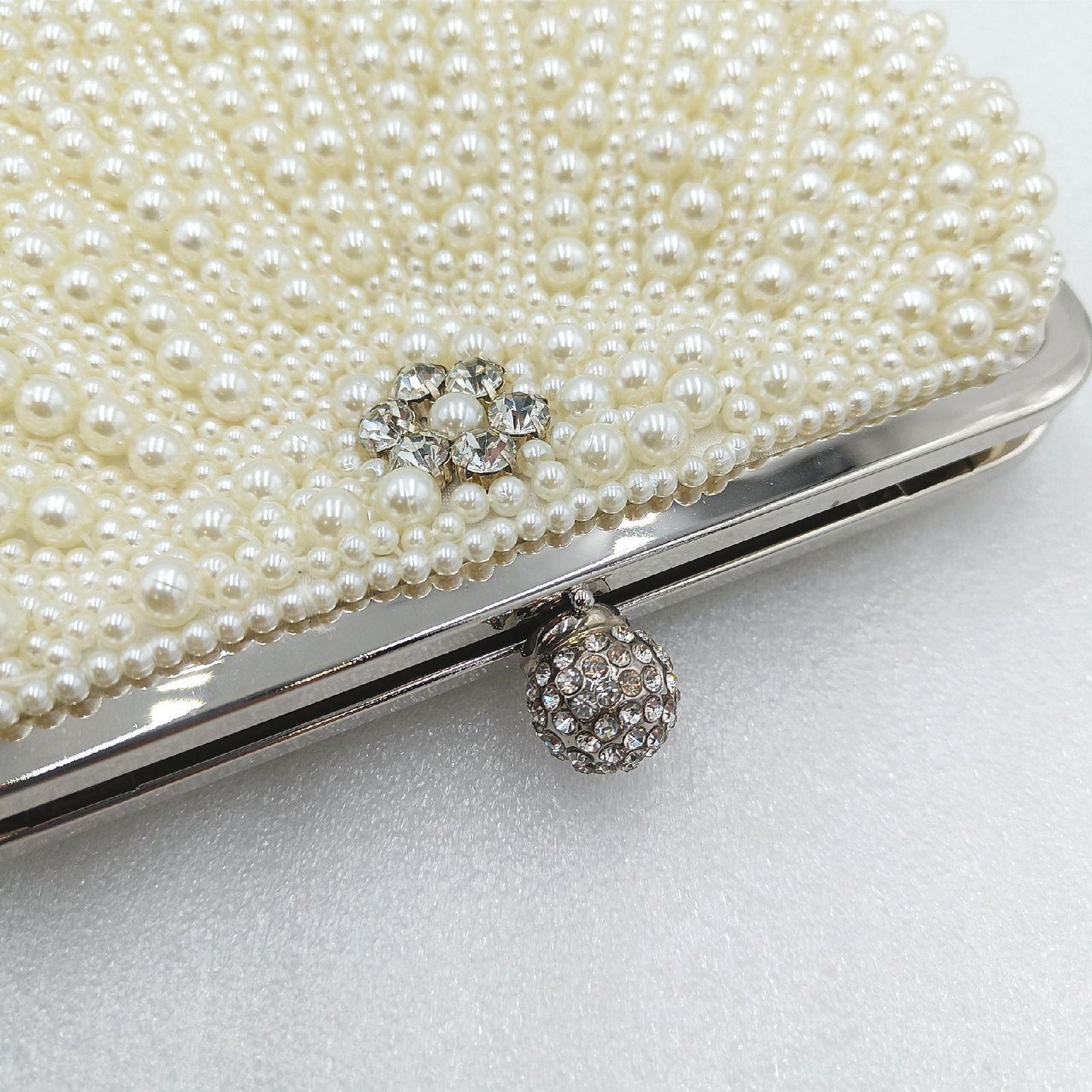 BAIGIO Elegante Damen Clutch Perlen Abendtasche Diamant Ketten kleine Perlen