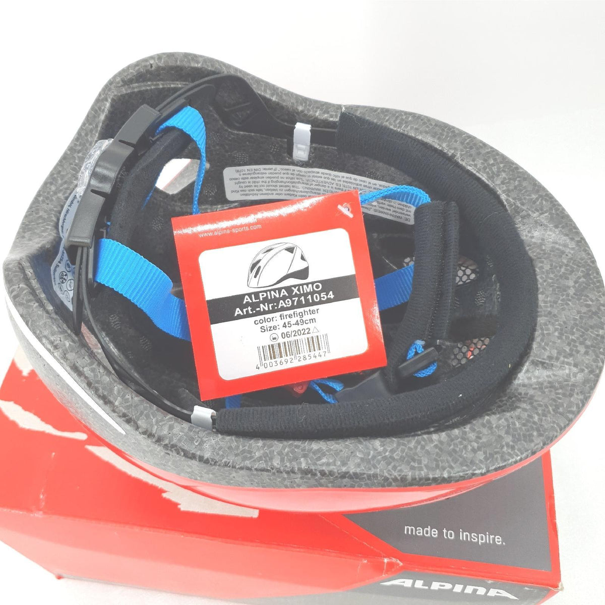 ALPINA XIMO Kinderfahrradhelm Feuerwehrmann Gloss 45 49 cm Unisex Kinderhelm