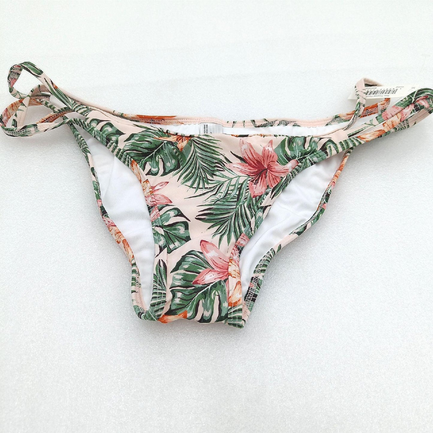 Iris Lilly Damen Hipster Bikinihose Bademode Blassrosa Tropische Blumen Sommerstyle