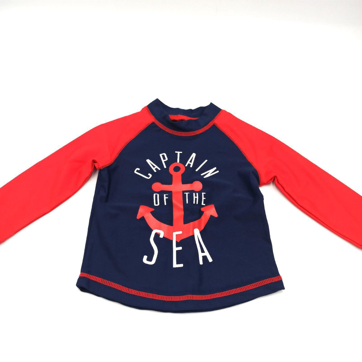 Simple Joys by Carter's Baby Jungen Swimsuit Trunk and Rashguard Rash-Guard-Set  Marineblau Rot Anker/Weiß Streifen  12 Monate