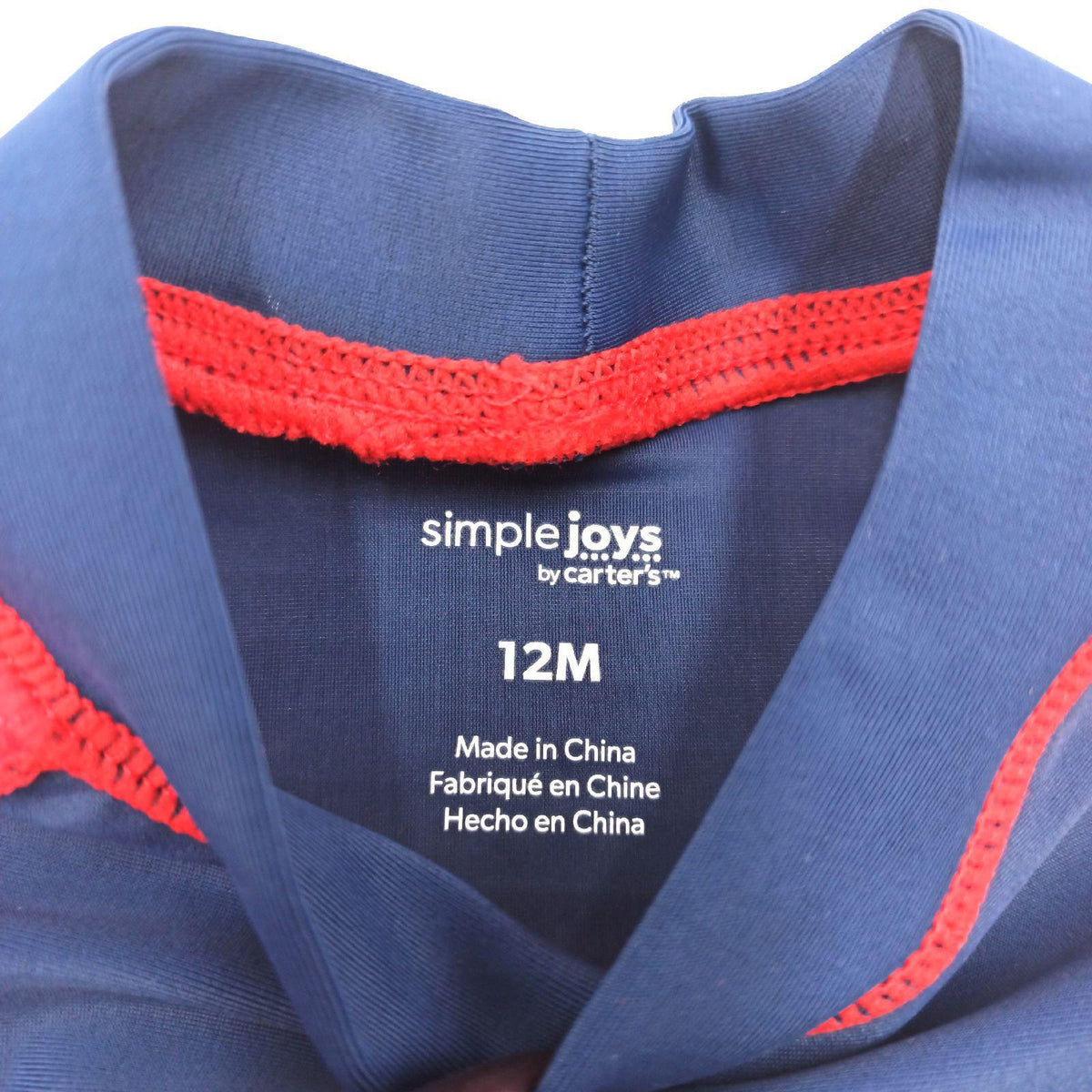 Simple Joys by Carter's Baby Jungen Swimsuit Trunk and Rashguard Rash-Guard-Set  Marineblau Rot Anker/Weiß Streifen  12 Monate