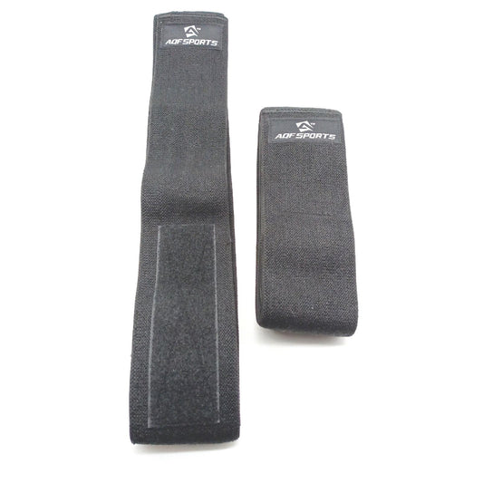 AQF Knäomslag tyngdlyftningsbandage slitstarkt elastiskt stödremmar skydd styrklyft, knäböjning (svart 198 cm)