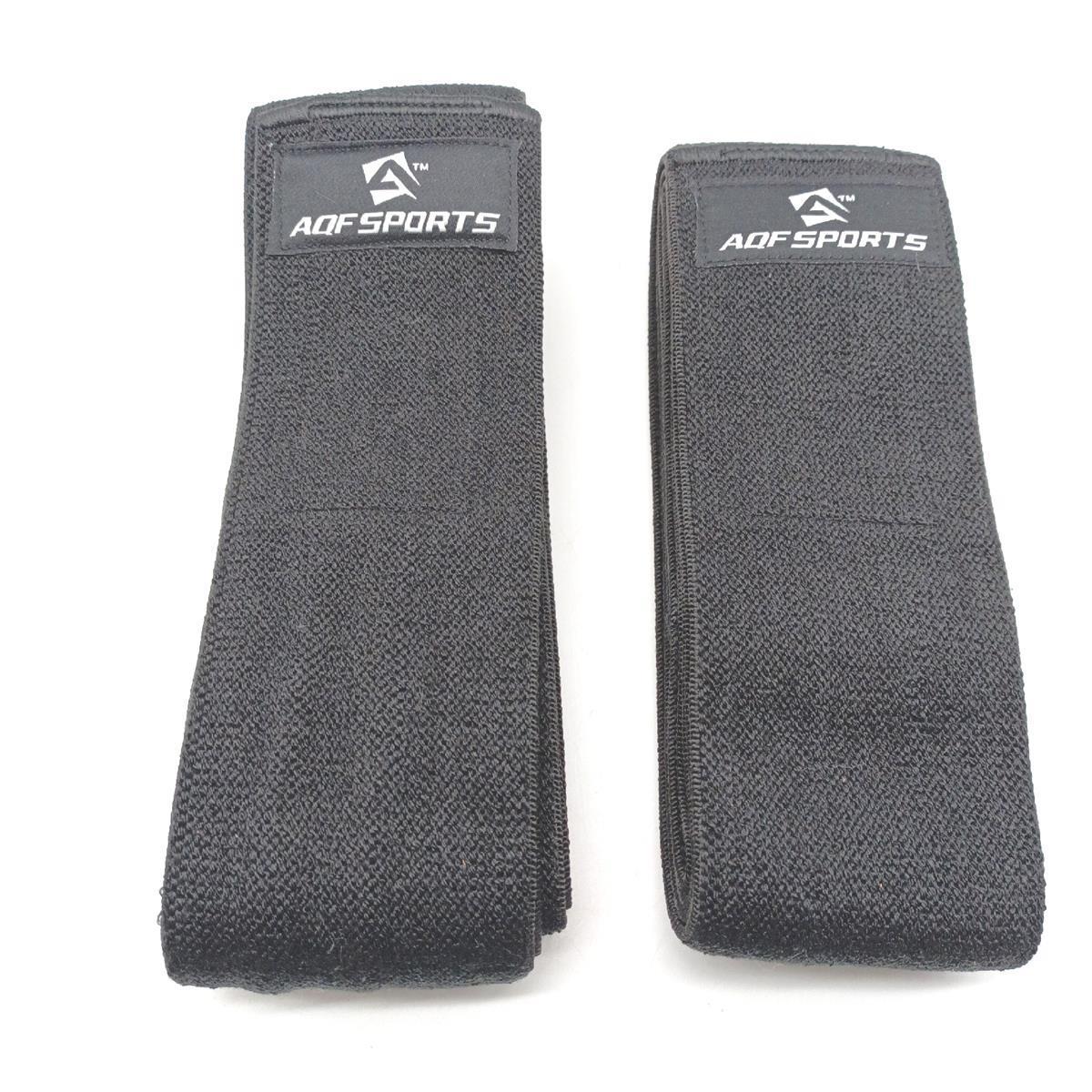 AQF Knäomslag tyngdlyftningsbandage slitstarkt elastiskt stödremmar skydd styrklyft, knäböjning (svart 198 cm)