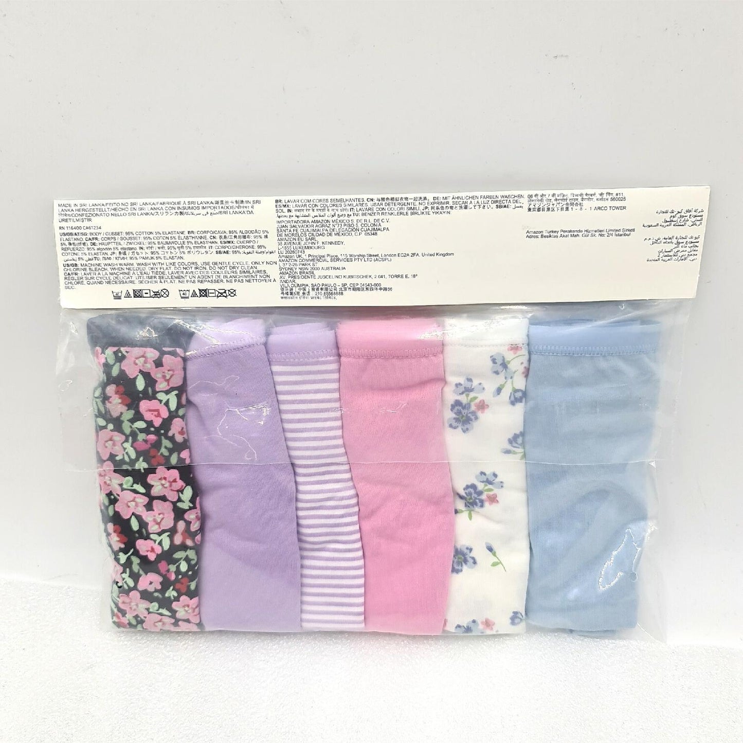 Amazon Essentials Bikinihose Damen Badebekleidung 6er Pack Blau Lila Rosa Schwarz Mehrfar