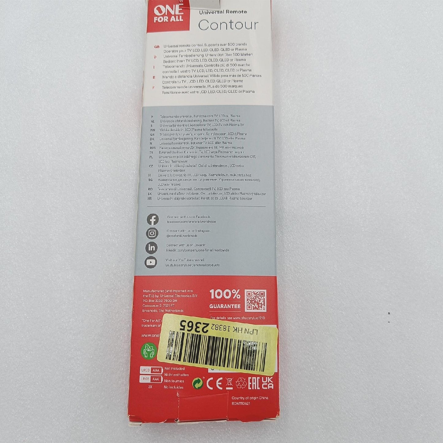 One For All Fernbedienung Elektronik Urc1210 Universal Steuerung Smart Tv kompatibel