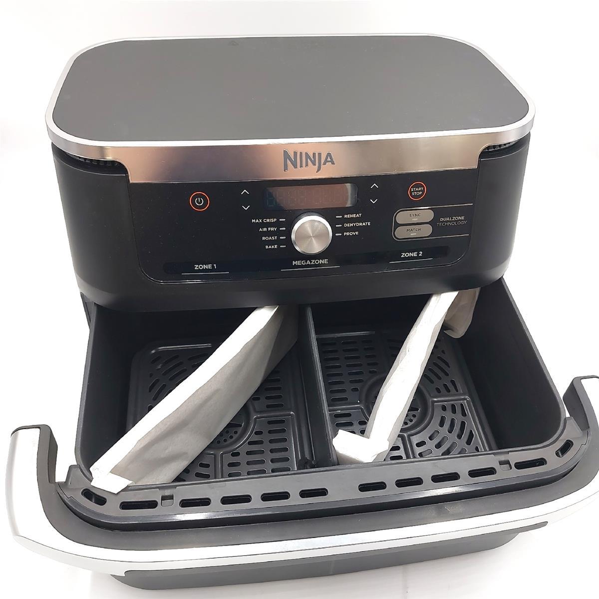 Ninja Foodi Flex Ölfreie Fritteuse mit zwei Zonen Separator Haushalt Groß Vielseitig Gesund Kochen