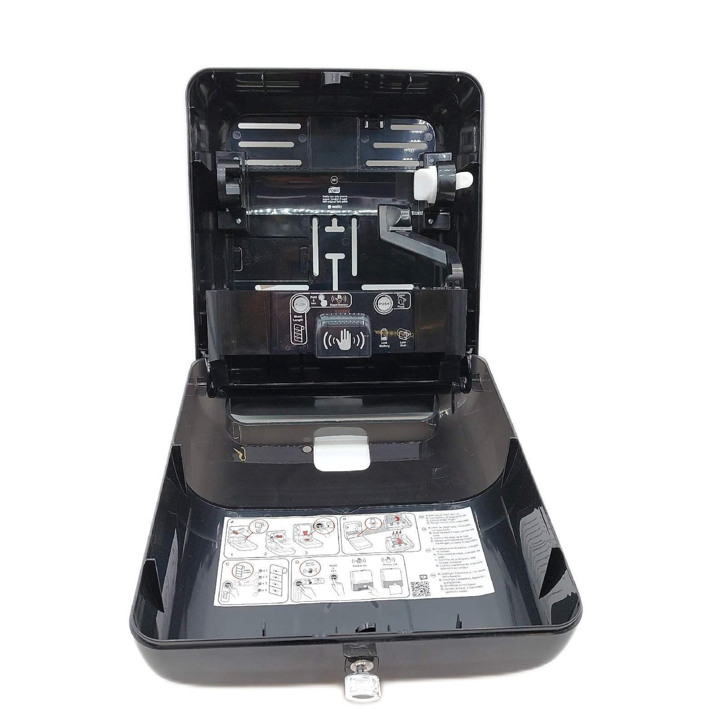 Tork Matic Automatischer Spender für Rollenhandtücher Schwarz H1, Einzeltuchentnahme, Elevation Design, 551108