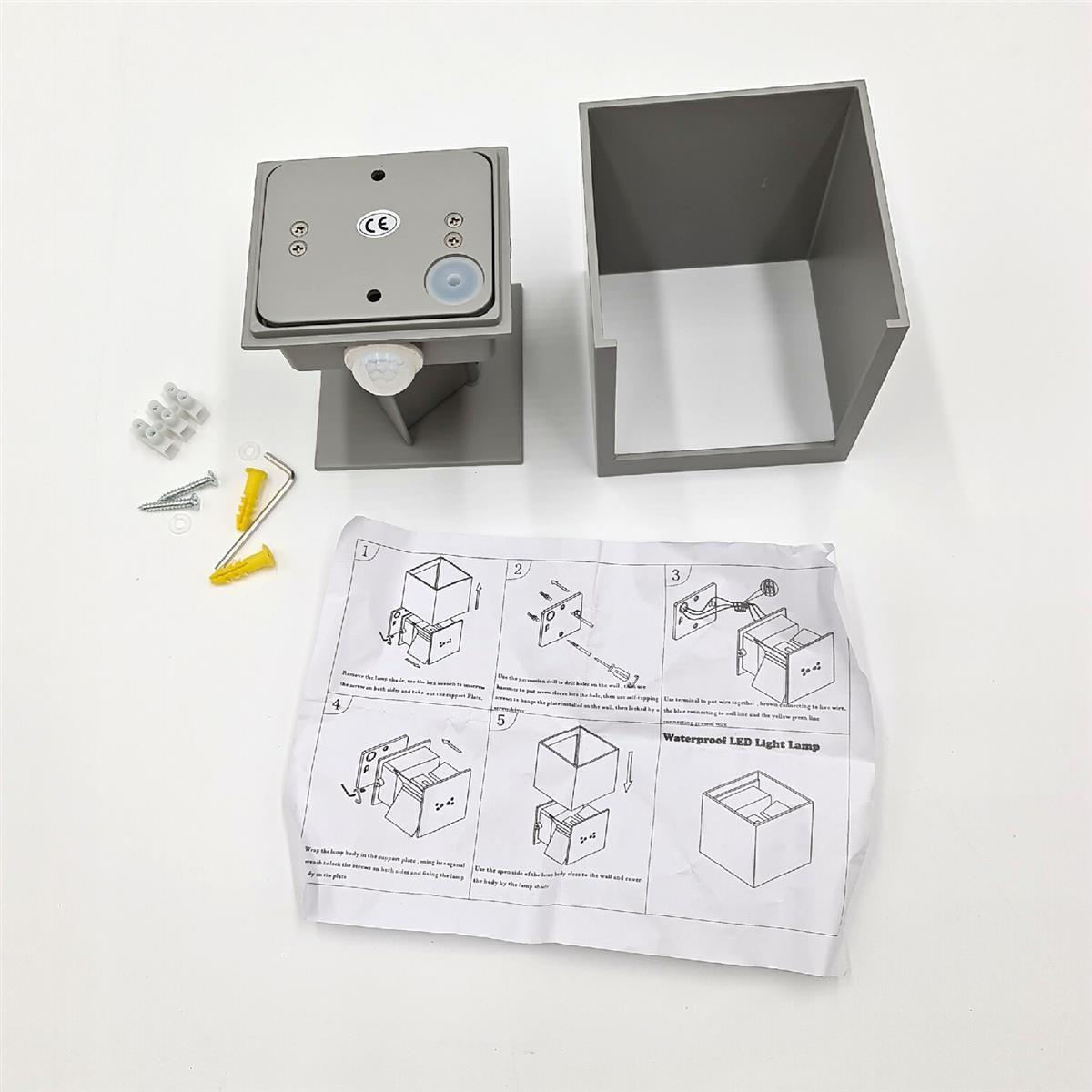 Kingwei LED Wandleuchte Beleuchtung 12W Warmweiß 3000K Bewegungsmelder