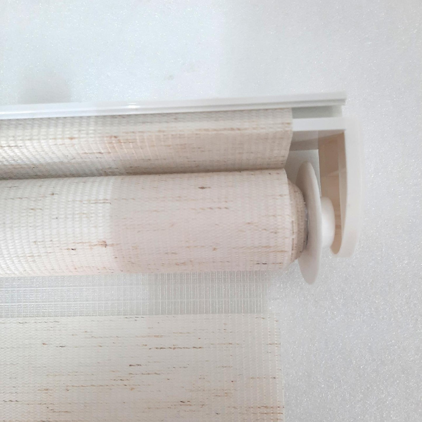Blindecor Doppelrollo Duo Rollo Fensterdekoration Indus Klemmfix Leinfarben 60 x 130 cm für Fensterstoffgröße 57 x 125 cm
