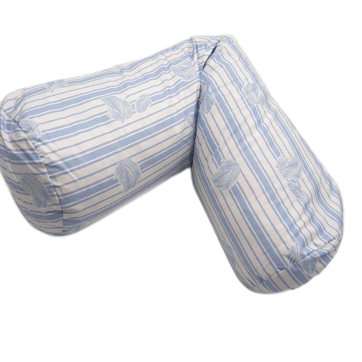 Blanreve Nackenrolle Kissen Schlafkomfort Antan Komfort Mi Ferme Pflegeleicht 90 cm Weiß Blau Französisches Produkt