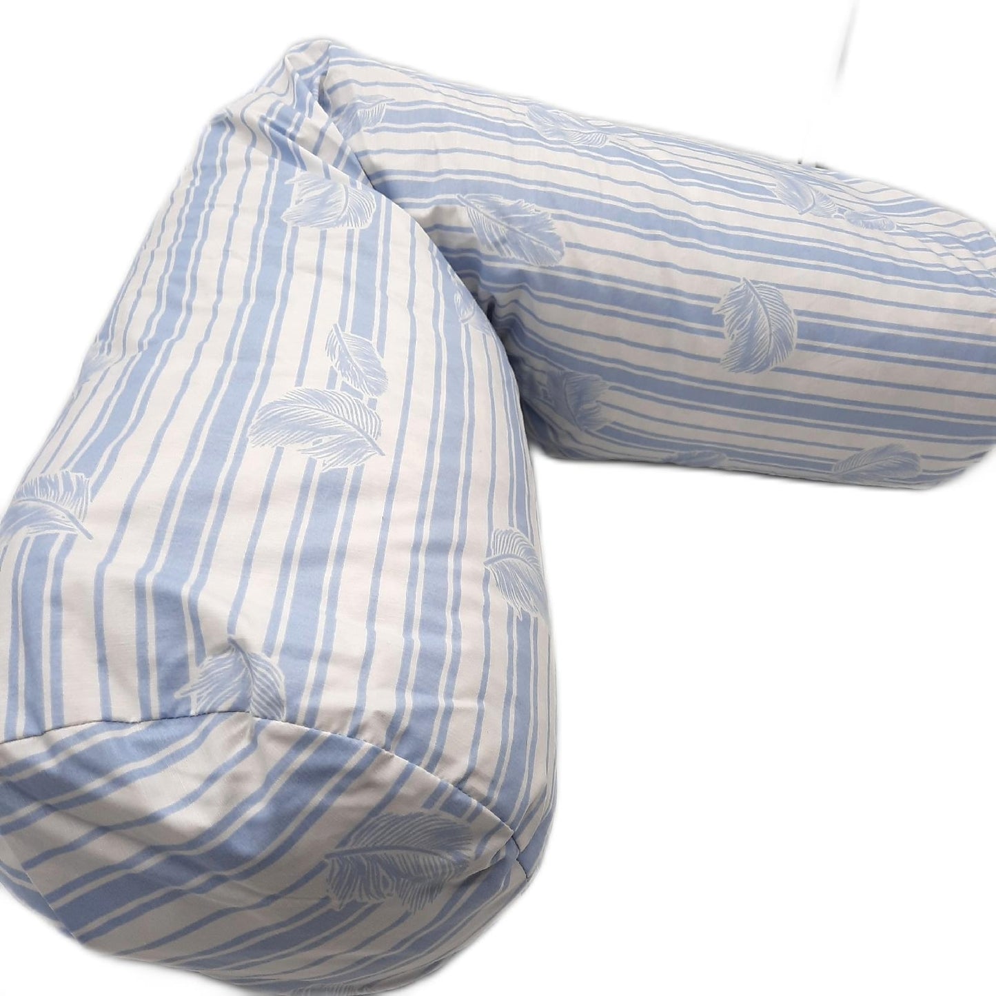 Blanreve Nackenrolle Kissen Schlafkomfort Antan Komfort Mi Ferme Pflegeleicht 90 cm Weiß Blau Französisches Produkt