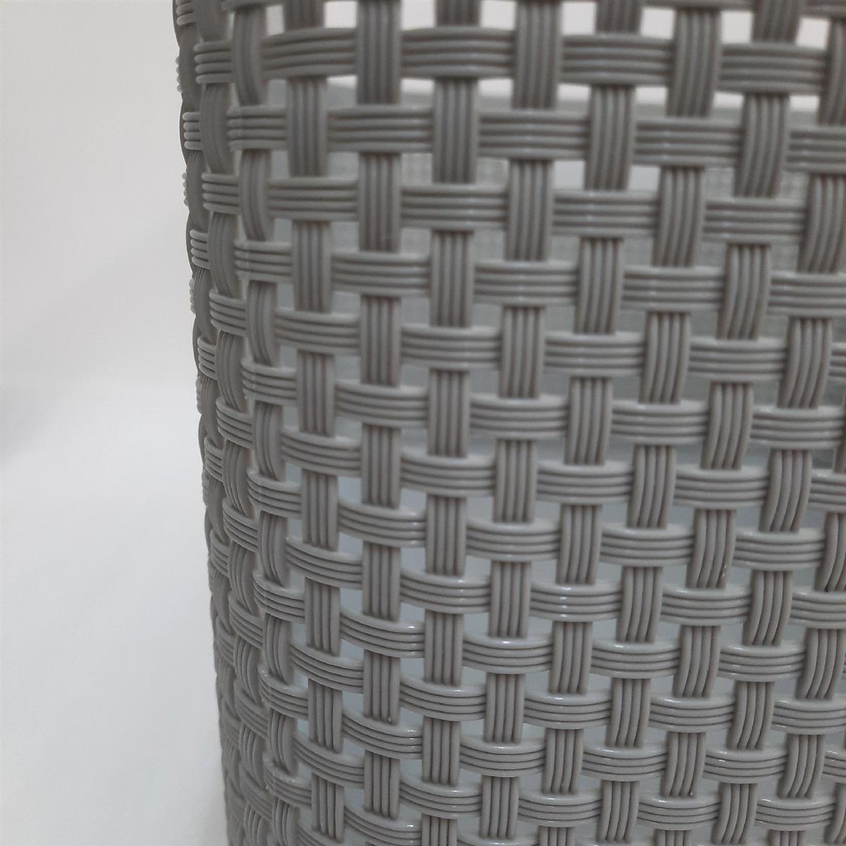 BranQ Wäschekorb Haushaltswaren Home essential Korb Rattan Design 2er Set 19 Liter BPA frei Kunststoff Hellgrau