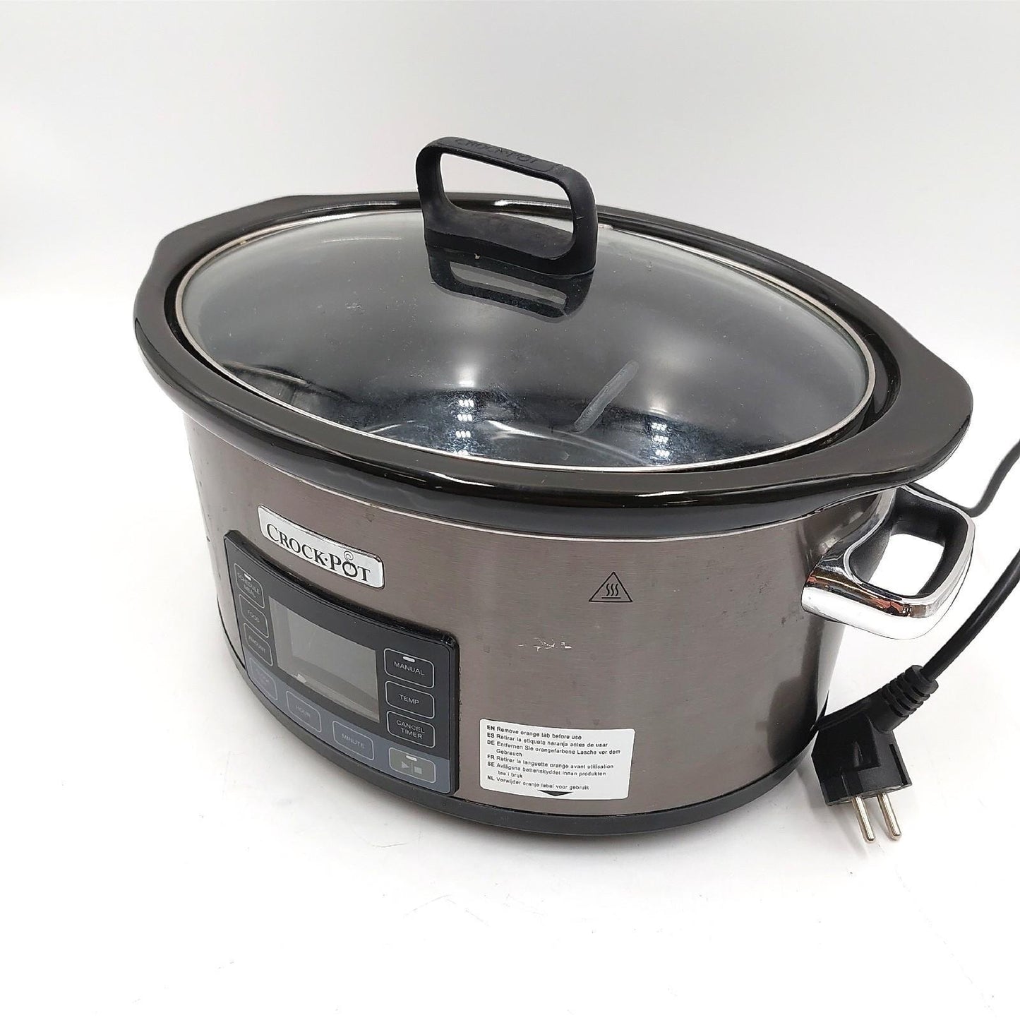 Crockpot TimeSelect digitaler Schongarer | 5,6 l (7+ Personen) | mit programmierbarem Timer und digitaler Anzeige | Warmhaltefunktion | Edelstahl [CSC066X]