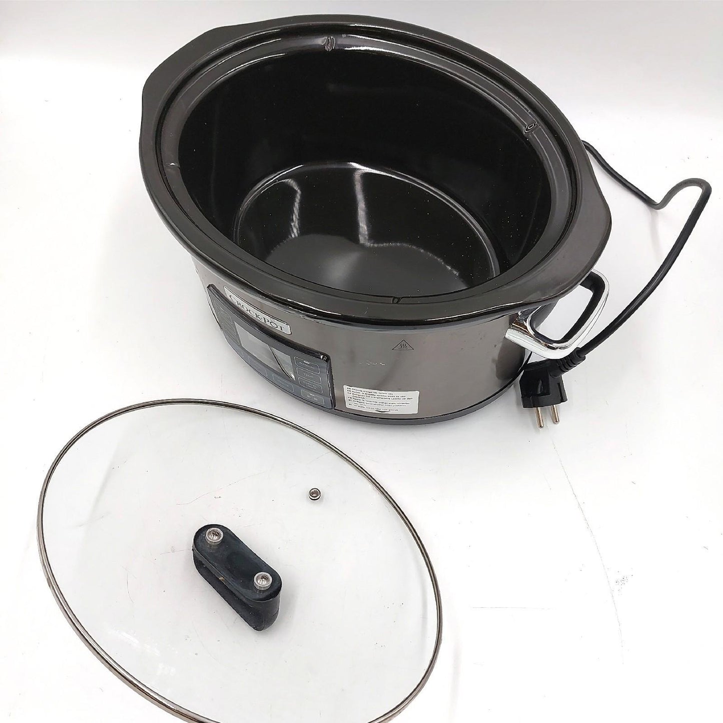 Crockpot TimeSelect digitaler Schongarer | 5,6 l (7+ Personen) | mit programmierbarem Timer und digitaler Anzeige | Warmhaltefunktion | Edelstahl [CSC066X]
