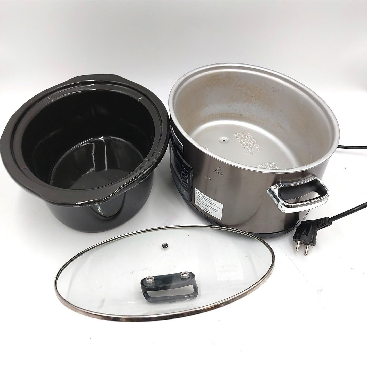Crockpot TimeSelect digitaler Schongarer | 5,6 l (7+ Personen) | mit programmierbarem Timer und digitaler Anzeige | Warmhaltefunktion | Edelstahl [CSC066X]