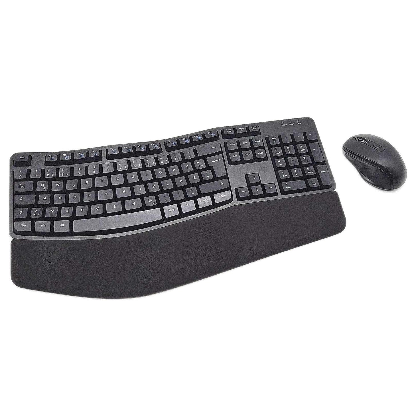 Amazon Basics ? Tastatur Maus Set ergonomisch kabellos DE Layout schwarz
