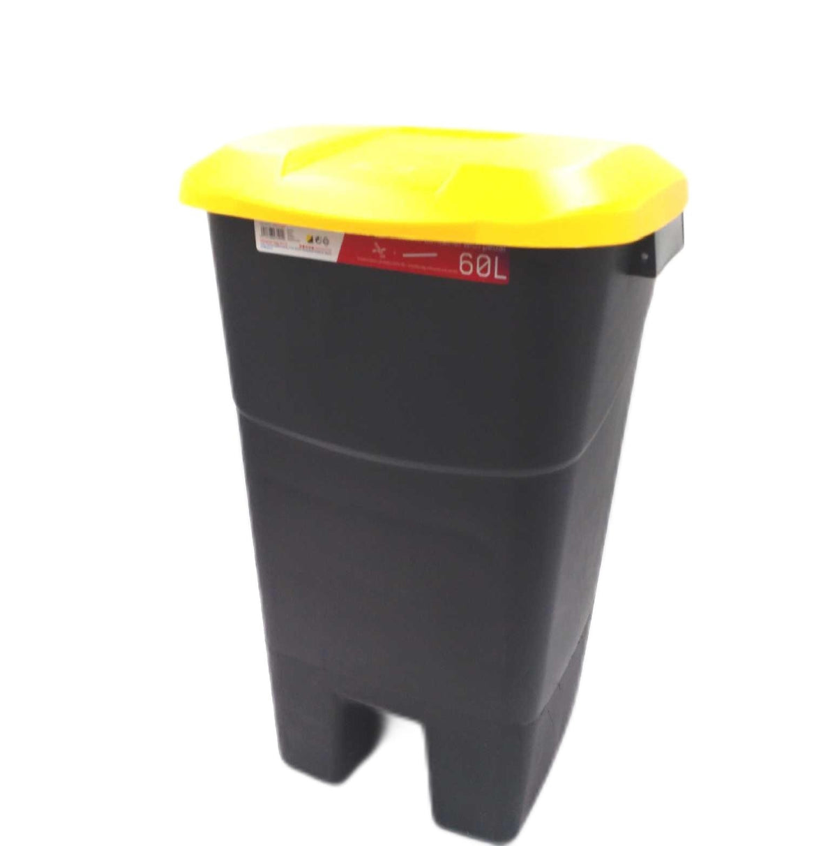Tayg Abfallbehalter 60 Liter Pedal Schwarz Gelb Boden Deckel Teil A