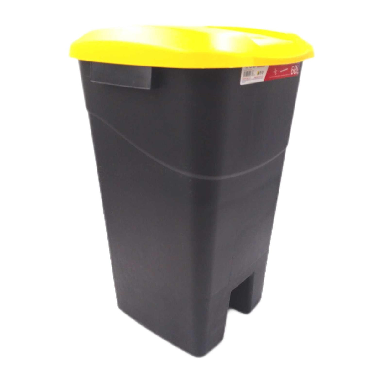 Tayg Abfallbehalter 60 Liter Pedal Schwarz Gelb Boden Deckel Teil A