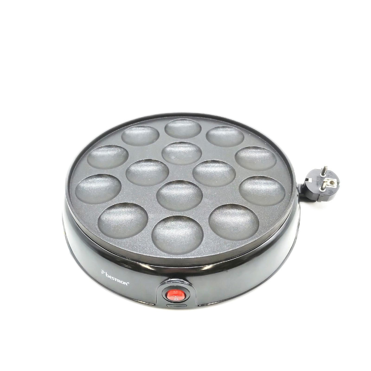 Bestron Poffertjes Platte antihaftbeschichtet 800W schwarz Frühstücksgerät Poffertjesmaker