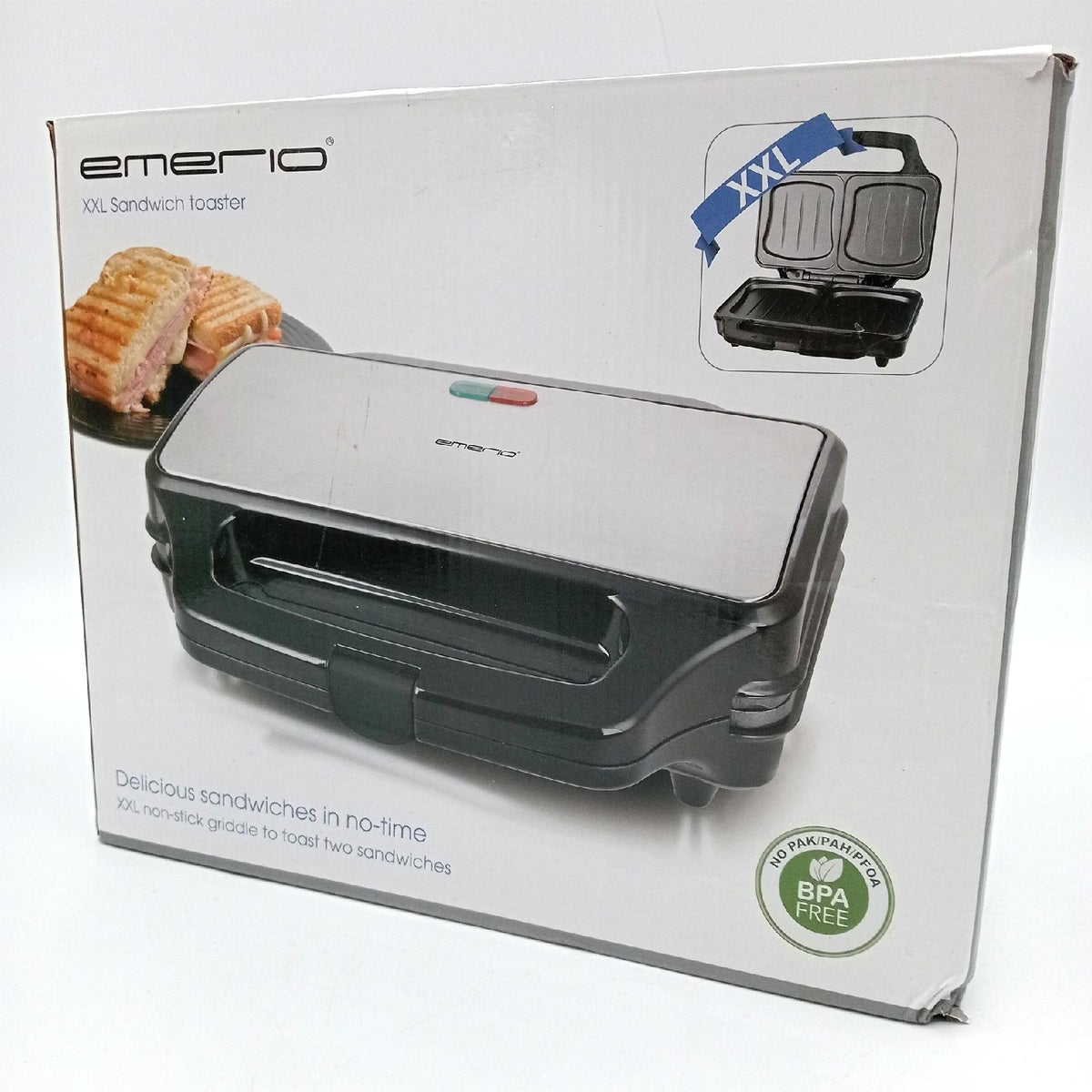 Emerio Sandwichtoaster Küchengeräte XXL große Muschelform BPA frei gesünder toast