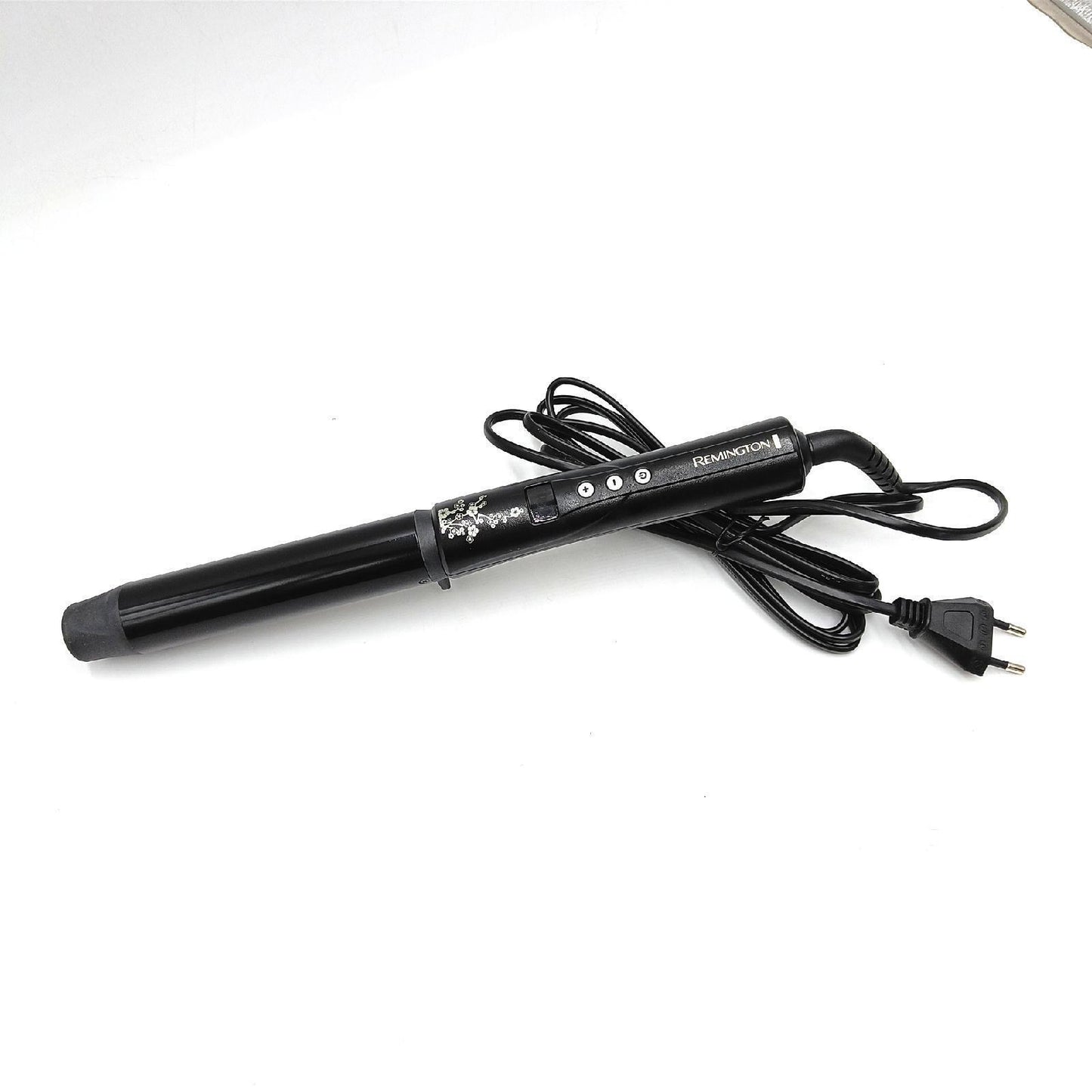 Remington Lockenstab große Locken [32mm] Pearl Digital (Keramikbeschichtung mit echten Perlen) LCD-Display 130-210°C, inkl. Hitzehandschuh, sanfte Wellen feines bis kräftiges Haar, Schwarz, CI9533