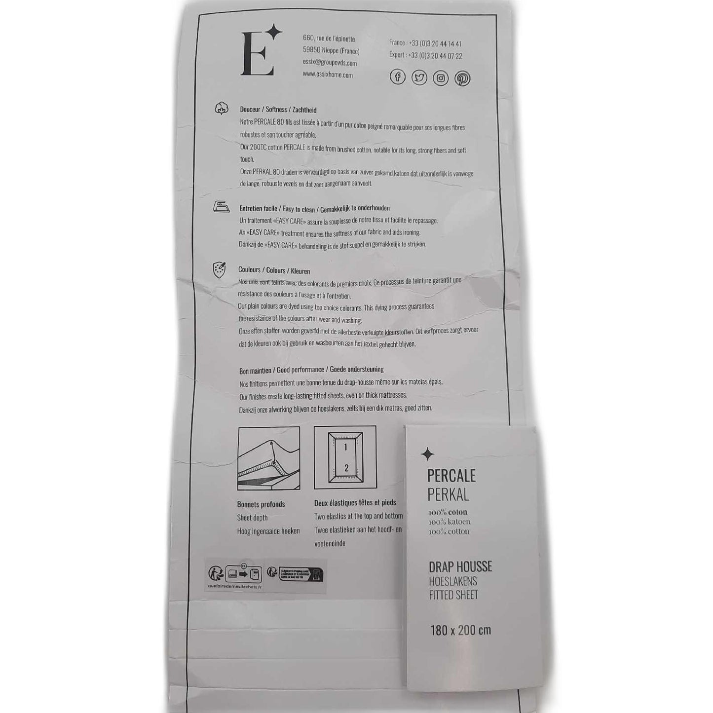ESSIX Spannbettlaken Bettwäsche Royal Line Baumwolle Weiß 180 x 200 cm Komfort