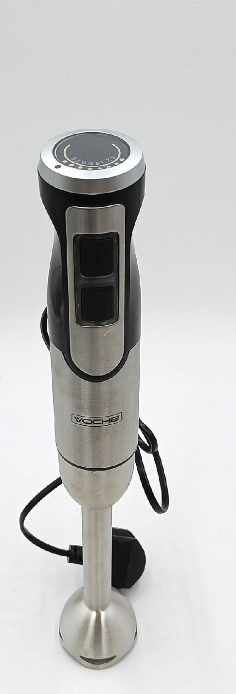 Voche Premium Silver 800W Variable Speed Hand Blender with Blue LED & Removeable Stainless Steel Shaft