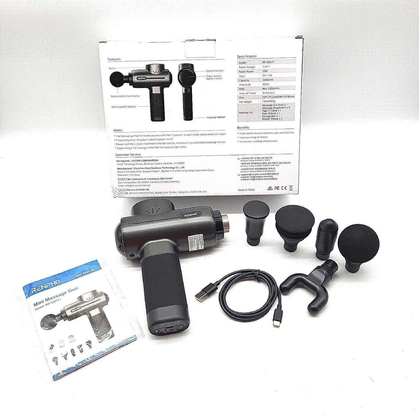 RENPHO Massagepistole Massagegerät Muskelentspannung Active Massage Gun 2000