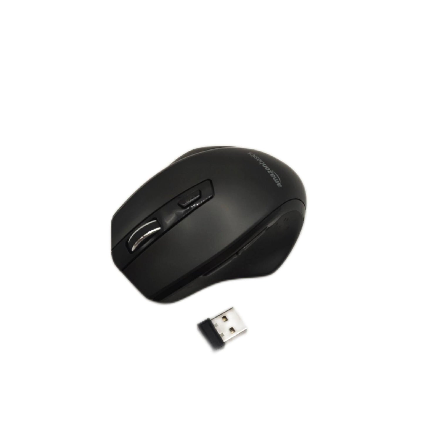 Amazon Basics Ergonomische kabellose USB Maus - DPI einstellbar - Schwarz