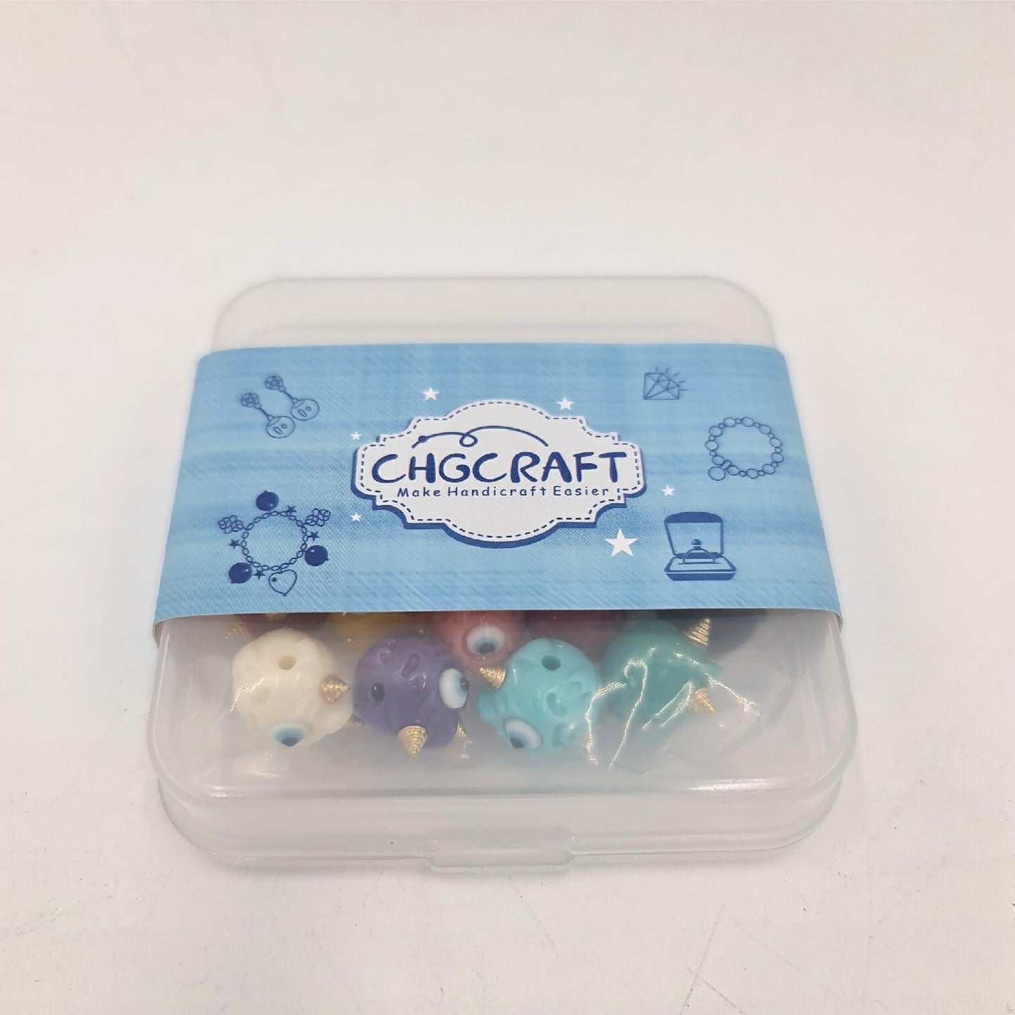 CHGCRAFT Monster Perlen Einzel Auge Halloween Spaß 18Stk 9 Farben Opaque Harz